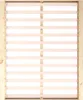 A wooden bed frame with slats, shown from the front. Náhled obrázku produktu
