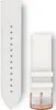 A white leather watch strap with rose gold buckle and a separate watch strap end. Podgląd zdjęcia produktu