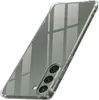 A clear phone case is shown from a diagonal angle. Voir les images du produit