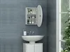 Badezimmer Hängeschrank oval mit Spiegel - Weiß - RURI Produktbild-Vorschau 5