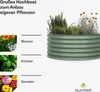A raised garden bed filled with plants, with labels for different types of plants. Produktbild-Vorschau