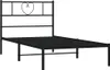 vidaXL Postel s čelem kovová černá 100x200 cm Náhled obrázku produktu 3