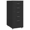 vidaXL Armadio per archiviazione con rotelle nero 28x41x69 Anteprima dell’immagine prodotto 7
