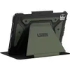 A tablet case with a stand is shown from the back, propped up on a surface. Produktbild-Vorschau