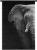 MuchoWow® Wandteppich Wandbehang Elefant - Schwarz - Weiß - Produktbild-Vorschau 1