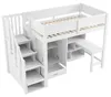 Hochbett mit Schreibtisch, Schrank, Regal, Stauraumtreppe, Produktbild-Vorschau 10