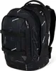 A black backpack with a geometric pattern is shown against a white background. Voir les images du produit