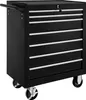 A black rolling tool chest with multiple drawers and a silver handle. Produktbild-Vorschau