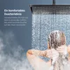 A person showering under a modern shower head with water cascading down. Produktbild-Vorschau