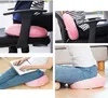 Collage of four images showing a pink comfort cushion being used in different settings. Produktbild-Vorschau