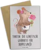 Mr. & Mrs. Panda babykarte Tanten Doppelspaß - Grau Pastell Produktbild-Vorschau 1