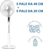 Ardes AR5PR40PR2 Ventilatore a Piantana 40cm 6 Velocità Anteprima dell’immagine prodotto 2
