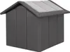 A dark gray, soft-sided dog house with a light gray roof, shown from a three-quarter angle against a white background. Náhled obrázku produktu