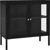 vidaXL Sideboard Schwarz 70x35x70 cm Stahl und Glas Produktbild-Vorschau 2