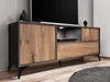 A modern TV stand with wood and gray accents, featuring a built-in DVD player and LED lighting. Náhľad obrázku produktu