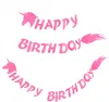 Oblique Unique Happy Birthday Einhorn Girlande 2m Unicorn Produktbild-Vorschau 2