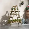 Outsunny faltbares Pflanzenregal aus Holz, 3 Etagen, Produktbild-Vorschau 2