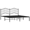 vidaXL Bettgestell mit Kopfteil Metall Schwarz 180x200 cm Produktbild-Vorschau 3