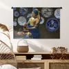 MuchoWow® Wandteppich Wandbehang Mädchen mit Perlenohrring Produktbild-Vorschau 6
