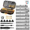 A detailed view of a comprehensive precision screwdriver set, laid out to showcase its many components and accessories. Voir les images du produit