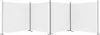 A white, three-panel room divider or screen, standing on black metal feet. Produktbild-Vorschau