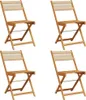 vidaXL Gartenstühle 4 Stk. Klappbar Beige Massivholz Akazie Produktbild-Vorschau 1