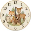 Waldtiere Aquarellstil Wanduhr aus Alu für Tierliebhaber Produktbild-Vorschau 1