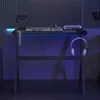 vidaXL Herní stůl s LED a Y-rámem černý 90x60x75 cm Náhled obrázku produktu 2