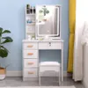 Tavolino da toilette con specchio scorrevole con luce LED e Anteprima dell’immagine prodotto 9