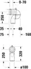 Technical drawing with dimensions of a plumbing fitting. Produktbild-Vorschau