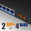 Elfcam - Unmanaged Glasfaser-Switch 10Gb 2x SFP 10G 4x RJ45 Produktbild-Vorschau 2