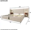 A diagram of a bed with dimensions indicated by numbers and arrows. Náhled obrázku produktu