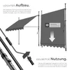 tectake® Klemmmarkise mit Handkurbel einfache Montage Produktbild-Vorschau 3