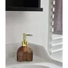 Seifenspender Retro braun gold Glas Pumpkopf Produktbild-Vorschau 2
