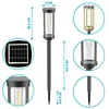 Collage of images showing a solar garden light, its components, and dimensions. Anteprima dell’immagine prodotto