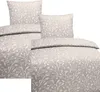 Hochwertige Baumwolle Bettwäsche Blumen Weiß Beige 135x200 Produktbild-Vorschau 2