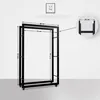 Dřevěný stojan Keri s kolečky 25x80x125, černý kov Náhled obrázku produktu 4