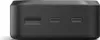A close-up view of the ports on a black power bank. Produktbild-Vorschau