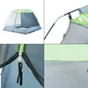 A collage of four images showing different views and details of a tent. Náhled obrázku produktu