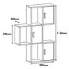 A line drawing of a modular shelving unit with dimensions indicated. Produktbild-Vorschau
