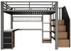 Hochbett 90 x 200 cm mit Schreibtisch, LED, 4 Schubladen, Produktbild-Vorschau 15