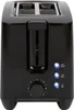 A black toaster with controls and indicator lights. Produktbild-Vorschau