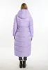 Damen Lange Warme Steppjacke mit Kapuze und Stehkragen lila Produktbild-Vorschau 5