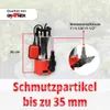 A submersible pump with measurement indicators and connection details. Produktbild-Vorschau