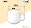 Wilmax kop 400 ml, wit, van porselein Productafbeelding-voorbeeld 3