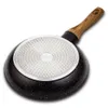 The underside of a frying pan with a wooden handle is shown against a white background. Náhled obrázku produktu