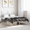 vidaXL Struttura letto con testiera in metallo bianco Anteprima dell’immagine prodotto 2