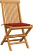 vidaXL Gartenstühle mit Roten Kissen 8 Stk. Massivholz Teak Produktbild-Vorschau 1