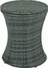 A round, grey wicker table with a lid. Produktbild-Vorschau