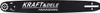 A black chainsaw guide bar with white text and markings. Produktbild-Vorschau